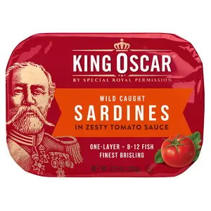 King Oscar Wild Caught Sardines In Zesty Tomato Sauce, 3.75 oz (106 g)