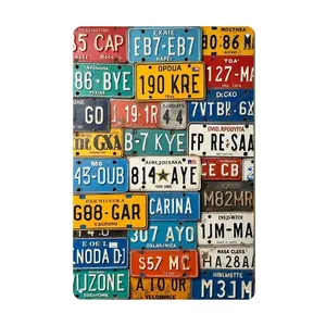 1pc Vintage International License Plate Tin Painting Collection Metal Tin Sign - Rustic Iron Wall Art for Home, Office, Cafe, Bar, and Garage Decor - Easy to Hang, Versatile for Holiday and Seasonal Decorations