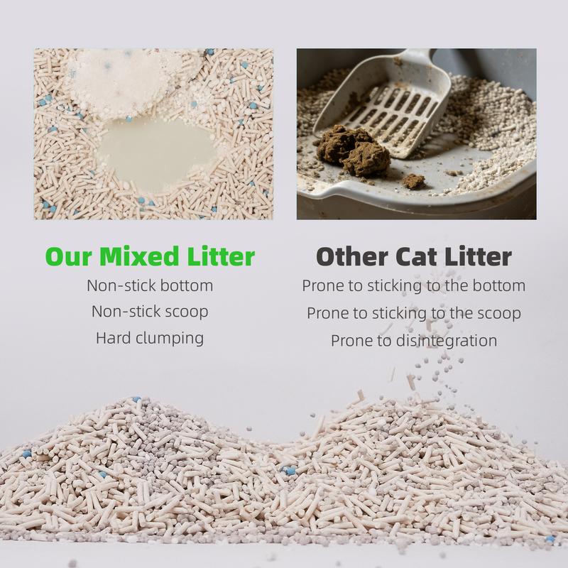 ZuttoNyan 4-in-1 Cassava Mixed Cat Litter,Strong Clumping,Non-stick bottom,Non-stick scoop,Rich in Natural lngredients Healthy Cat Litter