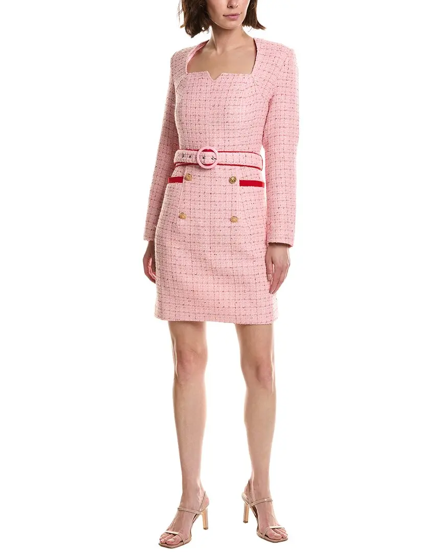 Pascale La Mode Belted Tweed Sheath Dress
