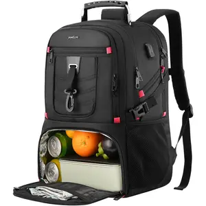 YAMTION Lunch Cooler Backpack for Men Women 45L Large Travel Backpack with Insulated Lunch Box Compartment | Anti-theft Business Rucksack with Luggage Strap