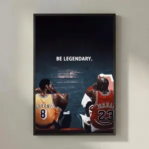 [NO FRAME] Kobe Bryant Legendary Basketball Icons Wall Art, Motivational Sports Quote Poster, Inspirational Athlete Wall Deco