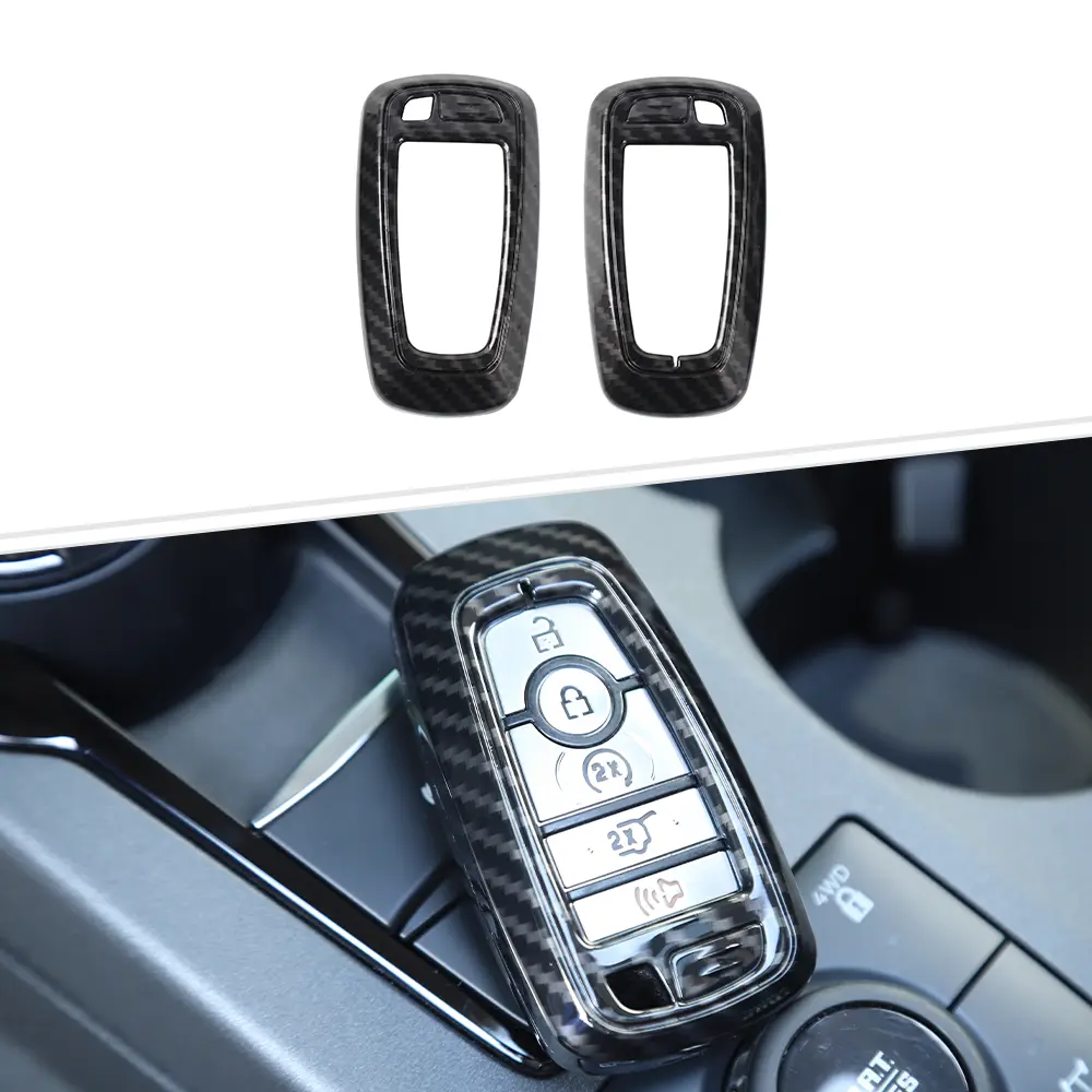 Laser-Cut Durable Car Key Protector Shell - Scratch Guard, Interior Trim Cover Car Key Accessory (1-Year Warranty, 2-Piece Set, As Shown) for 2018+ Ford F150, 2021+ Bronco/Bronco Sport, 2024+ Mustang, Two Piece