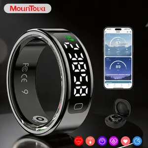 P4 Smart Ring with LED Screen--Health, Fitness & Period Tracker, Camera Control. Gift for Men & Women, Black/Rose Gold/Silver Wearable Tech Gadgets Remote,  Fitness health monitor