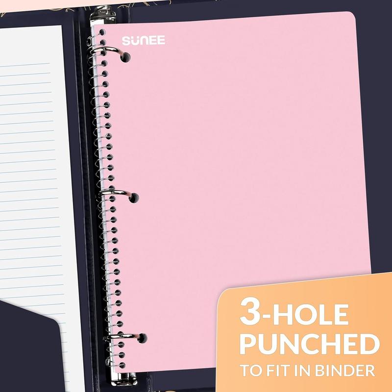 Spiral Notebooks, 3, 1Subject, College Ruled Paper, x 101/2", 70 Sheets per Notebook, Assorted Pastel Colors Spiral Notebooks for School Spiral Notebooks, 3, 1Subject, College Ruled Paper, x 101/2", 70 Sheets per Notebook, Assorted Pastel Colors Spiral Notebooks for School