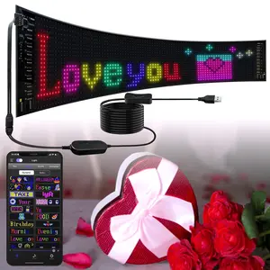 Nexillumi Flexible Matrix Pixel Storm Ahead RGB Scrolling LED Sign 5V USB Powered Bluetooth Control Unlock Car Store Traffic Passwords on One Screen