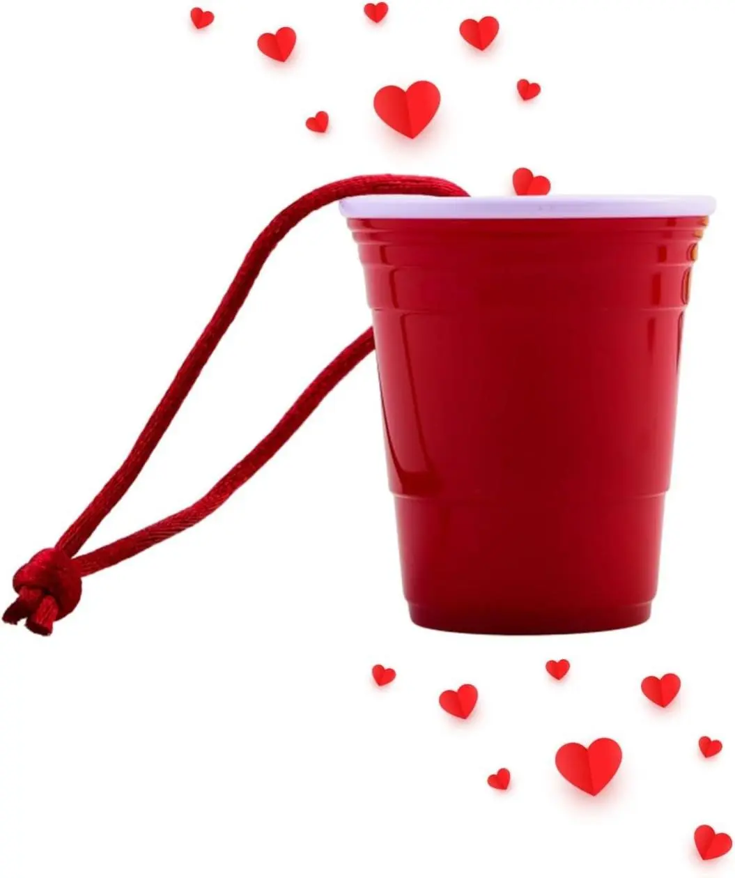 Red Cup Living Cute Easter Celebration Cup Hanging Ornaments | Strong, Sturdy Shot Glasses BPA-Free Party Decor, Room Decoration for Easter Day Unbreakable Cup for Tequila Shots, Gift, Christmas
