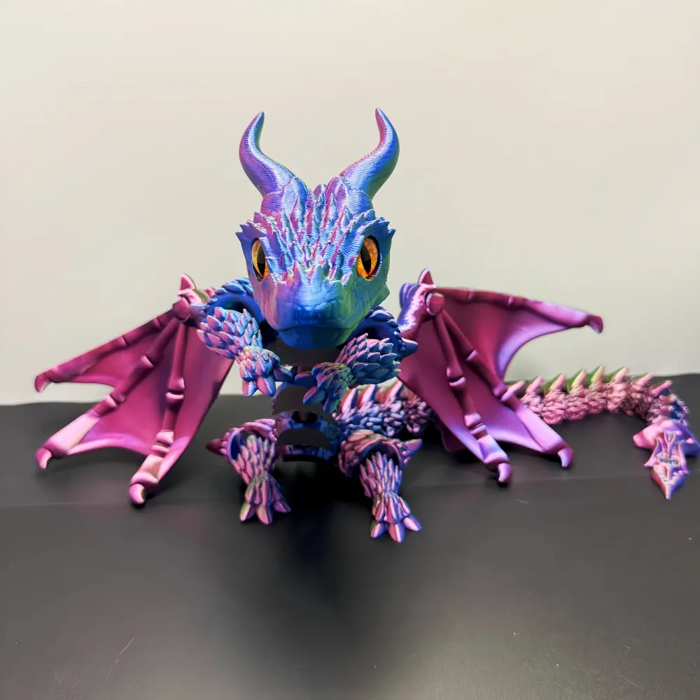 3D Printed Giant Dragon Statue - 23.62in Intricate Collectible Artwork, Glam Home Decor-Display Piece, Ideal for Collectors, Perfect Holiday/Birthday Gift