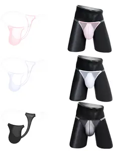 1/2/3Pcs LGBTQ+ Transparent Sexy Bikini Men's Triangle Gay T-back Fitness Low Waist Hip free U-convex Underwear for Men Jockstrap