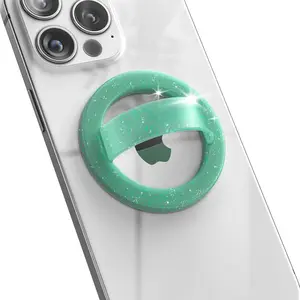 Phone Grip Holder (Compatible with MagSafe) Thin  Finger Loop Ring for  (Mint Glitter)