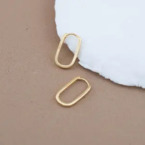 DKA minimalistic rectangular hoop, stacking daily hoop for daily wear, geometric square hoop, gift for best friend