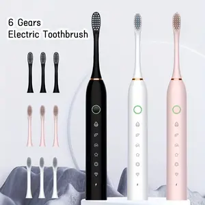 Electric toothbrush with 6 modes - effectively cleans teeth and gums. Rechargeable USB electric toothbrush with replaceable brush head, adult sonic toothbrush