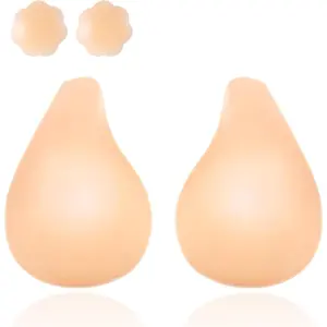 2025 Push Up Sticky Bra for Women, Reusable Invisible Silicone Adhesive Bra for Backless Strapless Dress, with Nipple Covers Womenswear Basic