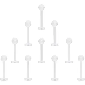 8G/10G/12G/14G/16G/18G Bioplast Clear Flat Tongue Nipple Ring Flexible Retainers Spacers Labret Bar