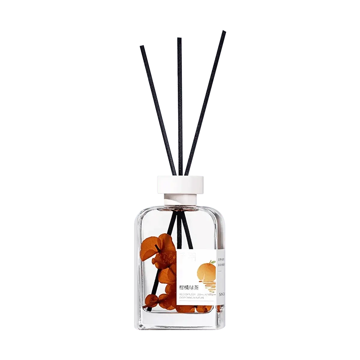 SONG CHAO Natural Reed Diffuser - Upgraded Citrus Green Tea Aroma Oil, 200ml Air Freshener for Home & Office