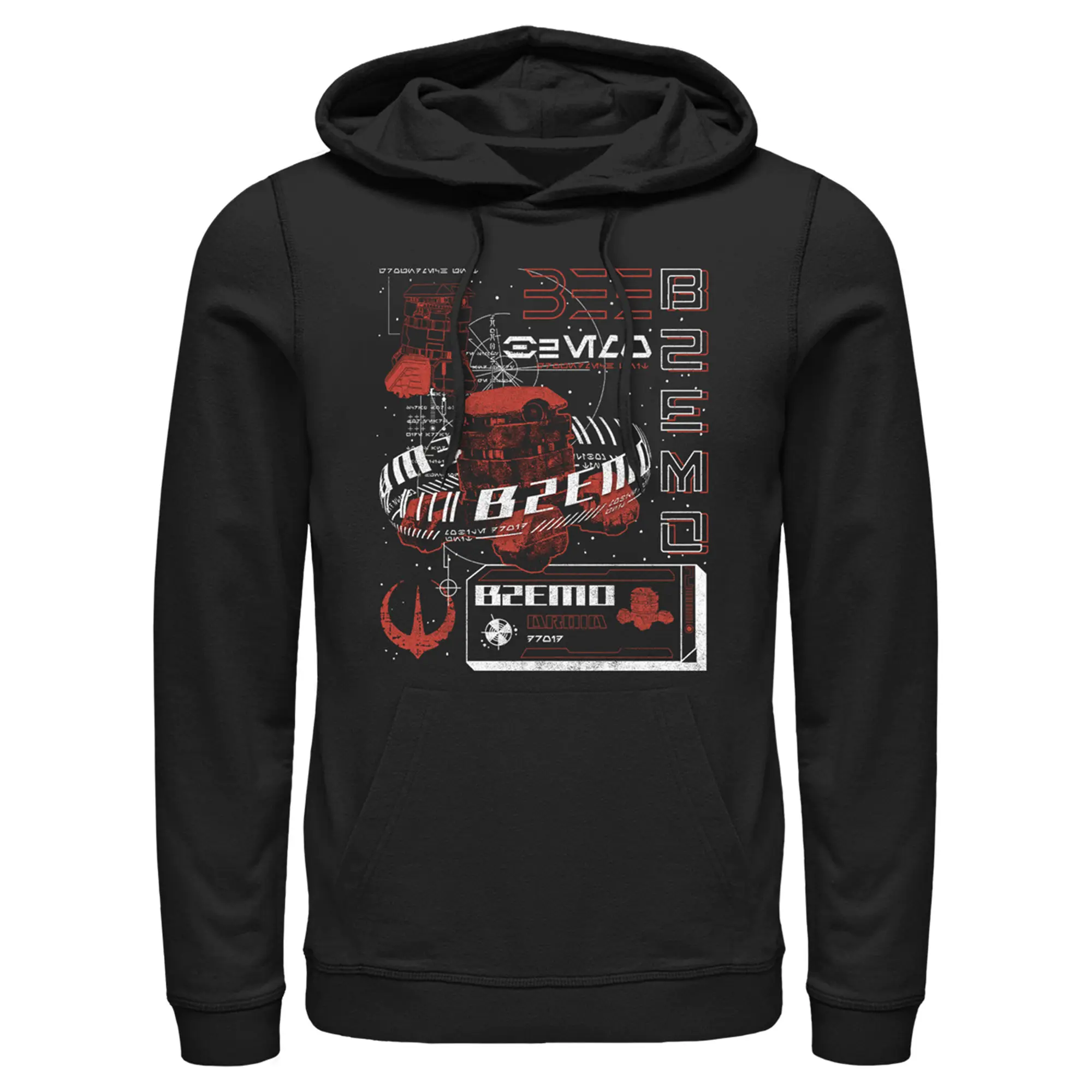 Men's Star Wars: Andor B2EMO Droid Blueprints Menswear Apparel, Casual Long-Sleeve Pullover Hoodie