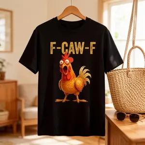 100%Cotton Ultra Soft & Cozy Unisex Funny F-Caw-F Chicken shirts, FCAWF Chicken T-Shirt