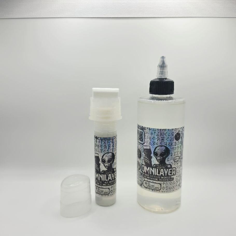 OMNILAYER 3D Printing Bed Adhesive | PLA PETG ABS ASA PC Nylon TPU | Works on PEI Glass Metal | Refillable Applicator | Non-Staining High Temp Formula