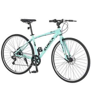 [Bellemave]7-Speed Hybrid Bike, Aluminum Alloy Frame, Dual Disc Brakes, 700*35C High-Performance Tires, Unisex City Bicycle, 85% Pre-Assembled