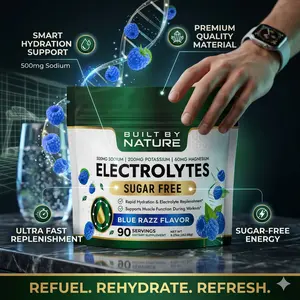 Electrolytes Powder – Hydration & Electrolyte Drink Mix – Sugar Free Electrolytes Powder for Hydration, Energy & Recovery – Blue Razz Flavor, 90 Servings