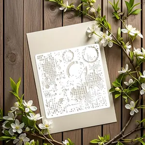 High-Quality Office Art Reusable Graffiti Template, Creative Abstract Circular & Geometric Splash Design, Unique Patterns, Home Decor, Scrapbook Making, Scrapbooking Essentials, Handmade Fabric