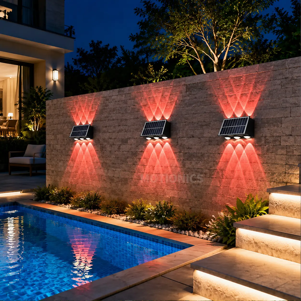 4pcs 6LED RGB/WW Solar Outdoor Lights, Solar Lights for Outdoors, Solar Deck Lights, Solar Fence Lights for Outdoors, Patio Solar Lights, LED Solar Outdoor Lights, Commercial Lighting, Suitable for Exterior Walls | Gardens Pools | Porch Yards