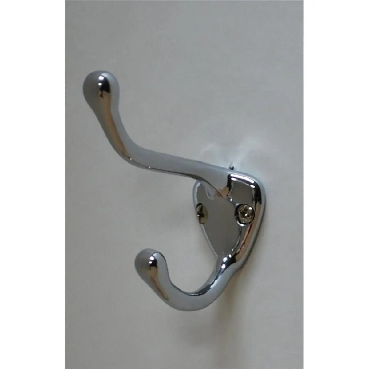 Vertical Double Robe Coat Hook, Polished Chrome