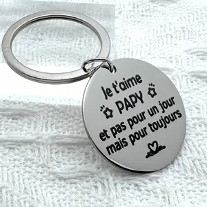 Stainless Steel Keychain, Personalized Creative Letter Pattern Keychain for Men, Fashion Accessories for Car, Keychain for Grandpa, Gift for Grandpa