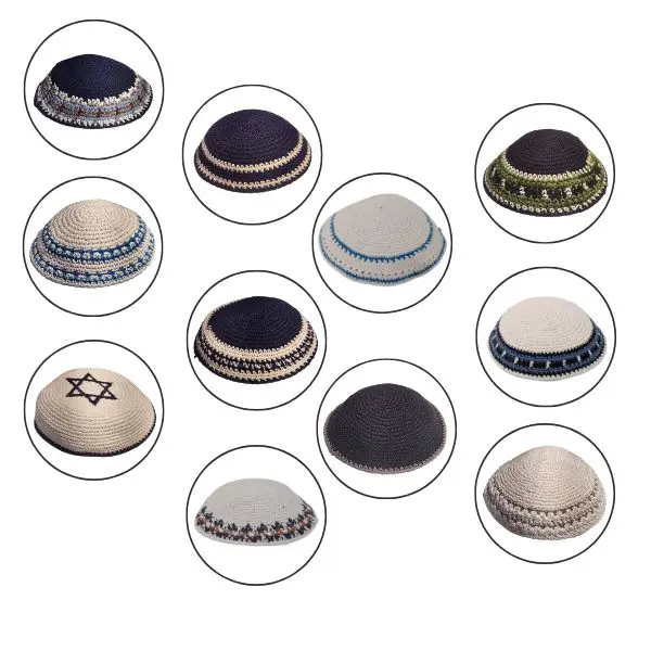 Achat Kippa Jerusalem Kippa En Coton étoile De David - Yamaka Juive Authentique Pour Célébrations Et Quotidien Yamaka Coton étoile David