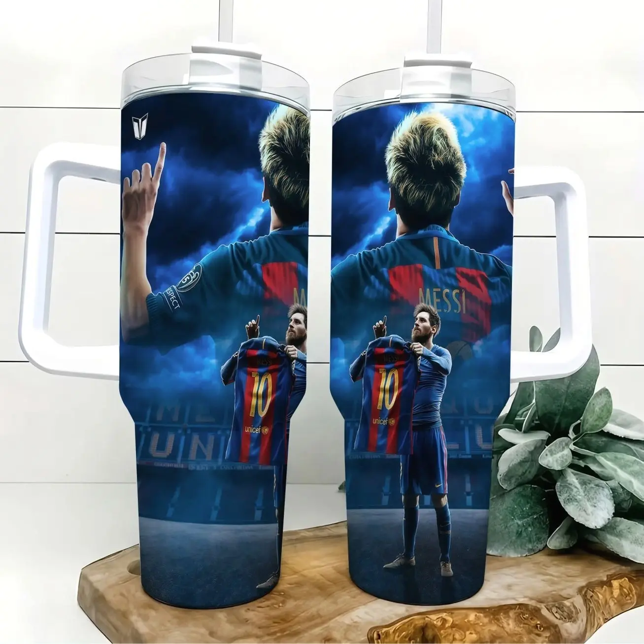 Legend 40oz Insulated Tumbler with Handle and Straw, Football Legend Soccer Star Career Moments Stainless Steel Water Bottle Travel Mug, Collectible Fan Gift for Teens Adults