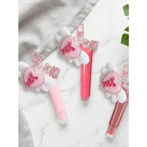 15ML Fashion Lipstick Tube, Reusable Cosmetic Container, Squeeze Dispenser, Keychain, Heart Wing Decor, Bear Pendant, Beauty Tool, Gift Idea