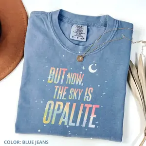 Comfort Colors Opalite Showgirl Shirt, But Now The Sky Is Opalite Tee, TS Inspired Graphic Shirt, Retro Concert T-Shirt, Dancing in the Lightning Top, Cotton - TrendWear USA