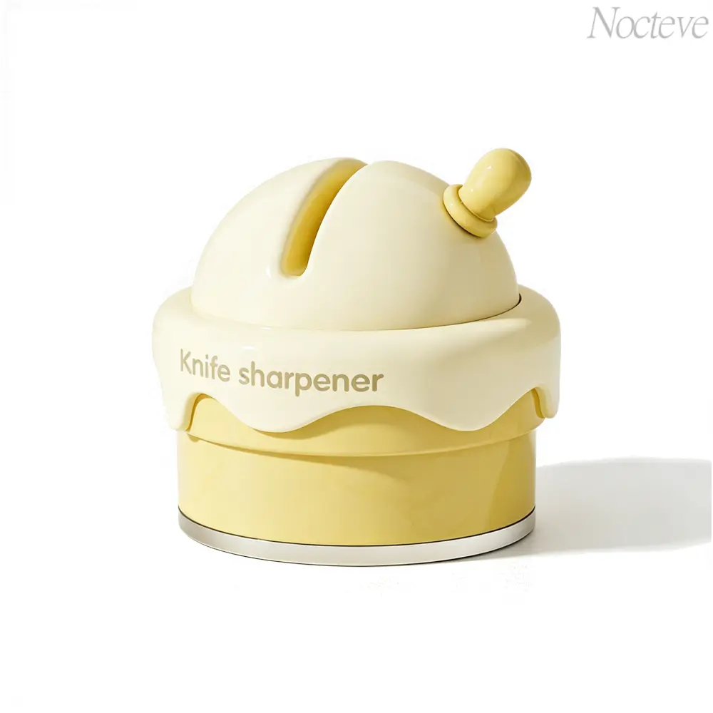 Suction Cup Knife Sharpener for Kitchen, Quick Sharpening Tool for Knives and Scissors, Compact Manual Blade Sharpener with Stable Grip Base, Easy to Use Kitchen Gadget for Home Cooking, Food Prep, Everyday Maintenance and Gift Giving