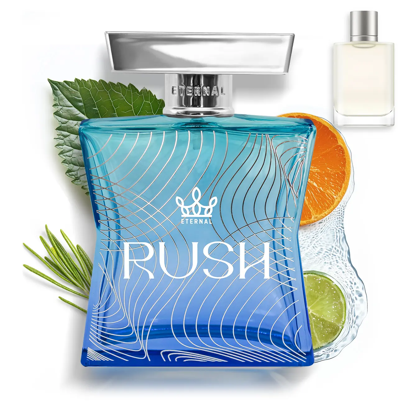 Eternal Rush - Inspired by Designer Aquatic Fresh Cologne - 3.4 oz (100ml) - EDP - Long-lasting - Vegan - Clean Ingredients - Cologne Spray for Men - 2000 sprays per bottle Fragrances Blue Woody Citrus Fragrance