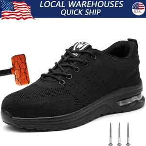 Work Safety Shoes Men Lightweight Indestructible Work Sneakers Security Steel Toe Shoes Safety Protective Boots Mesh Breathable anti piercing shoes