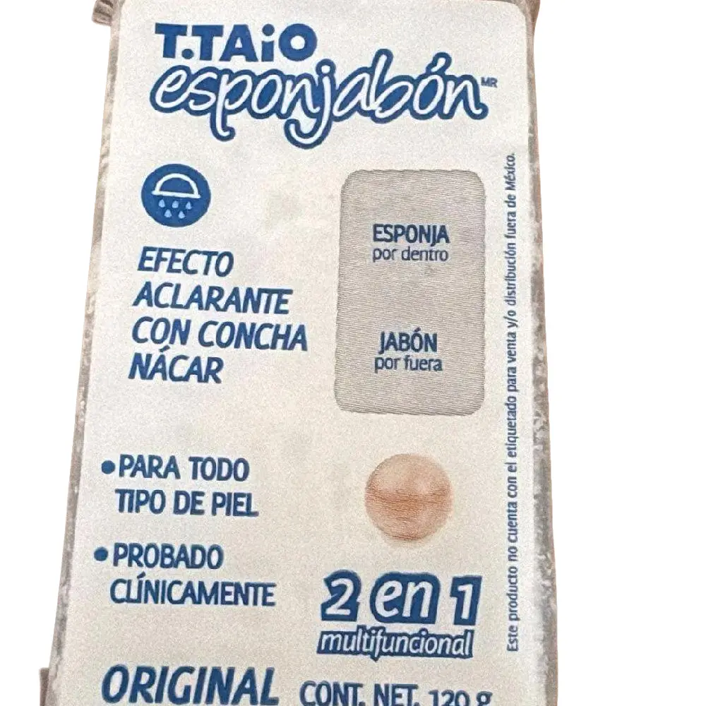 T.TAIA esponjabon concha nacar 2 en 1 multifunctional EFFECTO CLINICAMENTO PROBADO CONCHA NACAR pearl sponge soap
