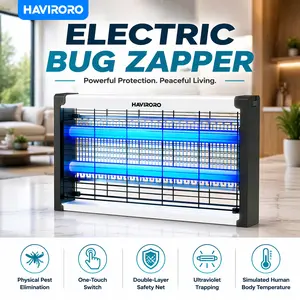 HAVIRORO 4500V Electric Mosquito Zapper – Type-C USB Powered, Suitable for Indoor & Outdoor Use, Covers Up to 1,500 Sq. Ft., Safe for Children and Pets; Quiet UV-Lure Fly Trap, Ideal for Patios, Bedrooms, and Home Use.
