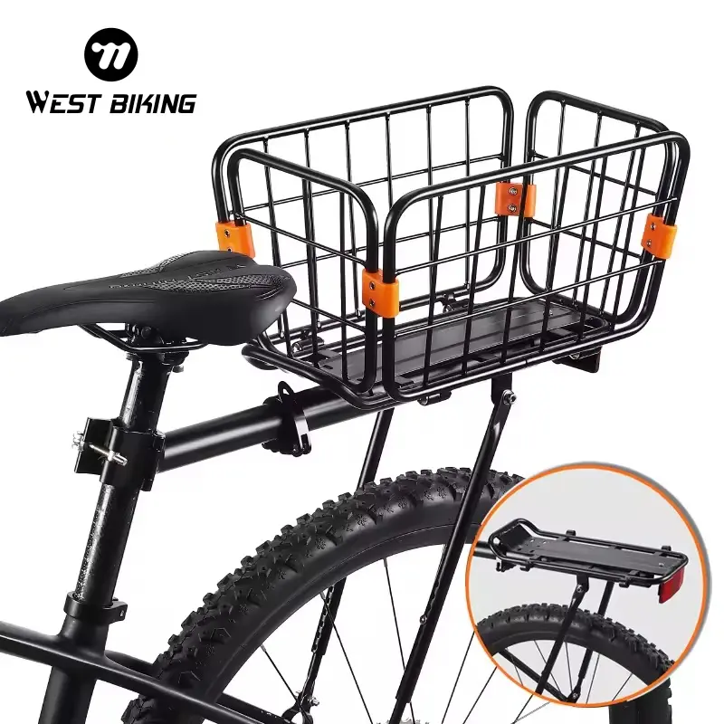 WEST BIKING Bicycle Luggage Carrier. Cargo Bike Rear Rack Install Tools, Mountain Bicycle Large Capacity Shelf Basket, Bike Accessories