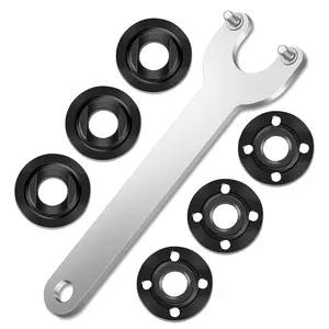 7 Pcs Angle Grinder Nut & Wrench Kit – 5/8-11 Flange Metal Lock Nut Compatible with 4.5" 5" Grinder Parts, Nut Removal & Wheel/Disc Replacement Tool