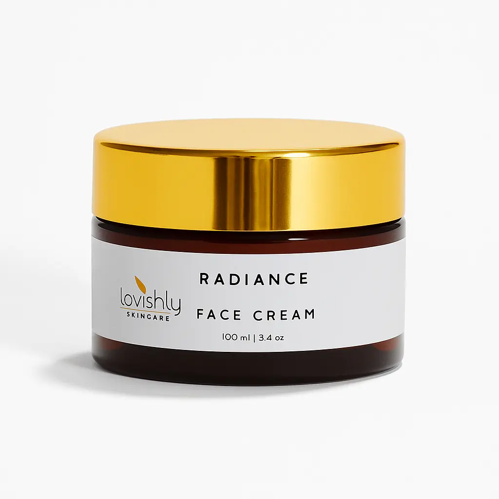 Lovishly Skincare Radiance Face Cream - 100ml Hydrating Moisturizer with Aloe Vera, Jojoba Oil & Glycolic Acid for Youthful Glow