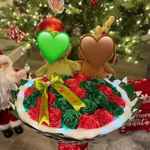 You stole my heart Christmas eternal rose bouquet with plushies