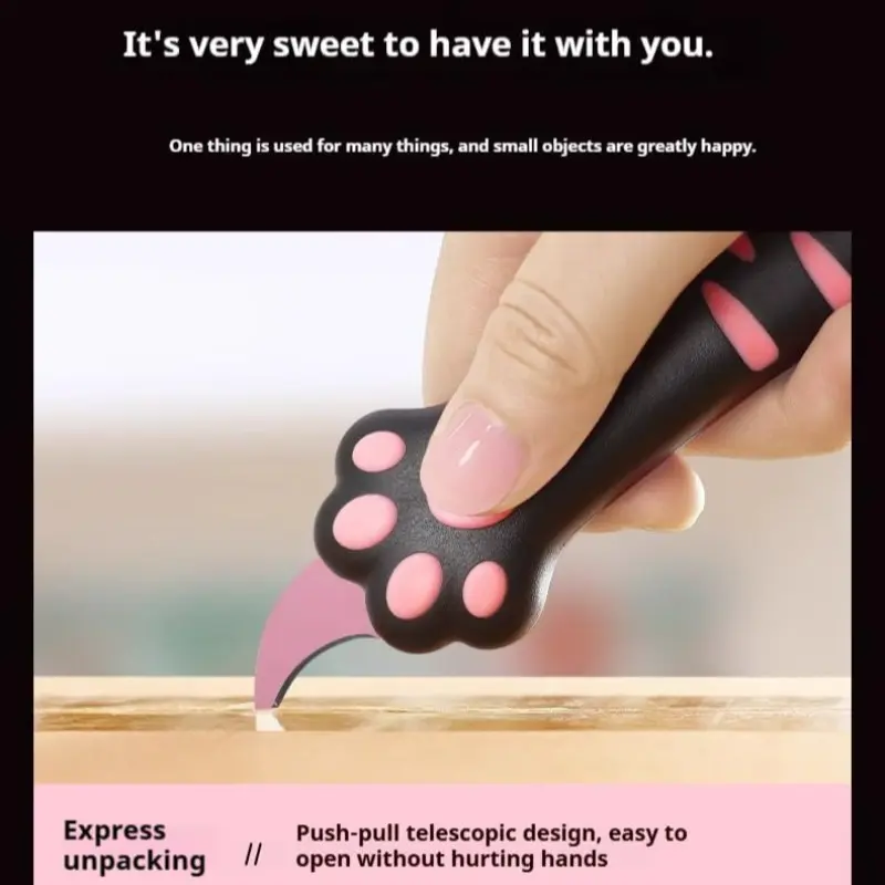 Cute Craft Knife, Safe Extendable Box Cutter, Safety Box Cutter, Mini Portable Letter Opener, Paper Cutters & Nut Clip Tool, Ideal Gift for Women Friends Family