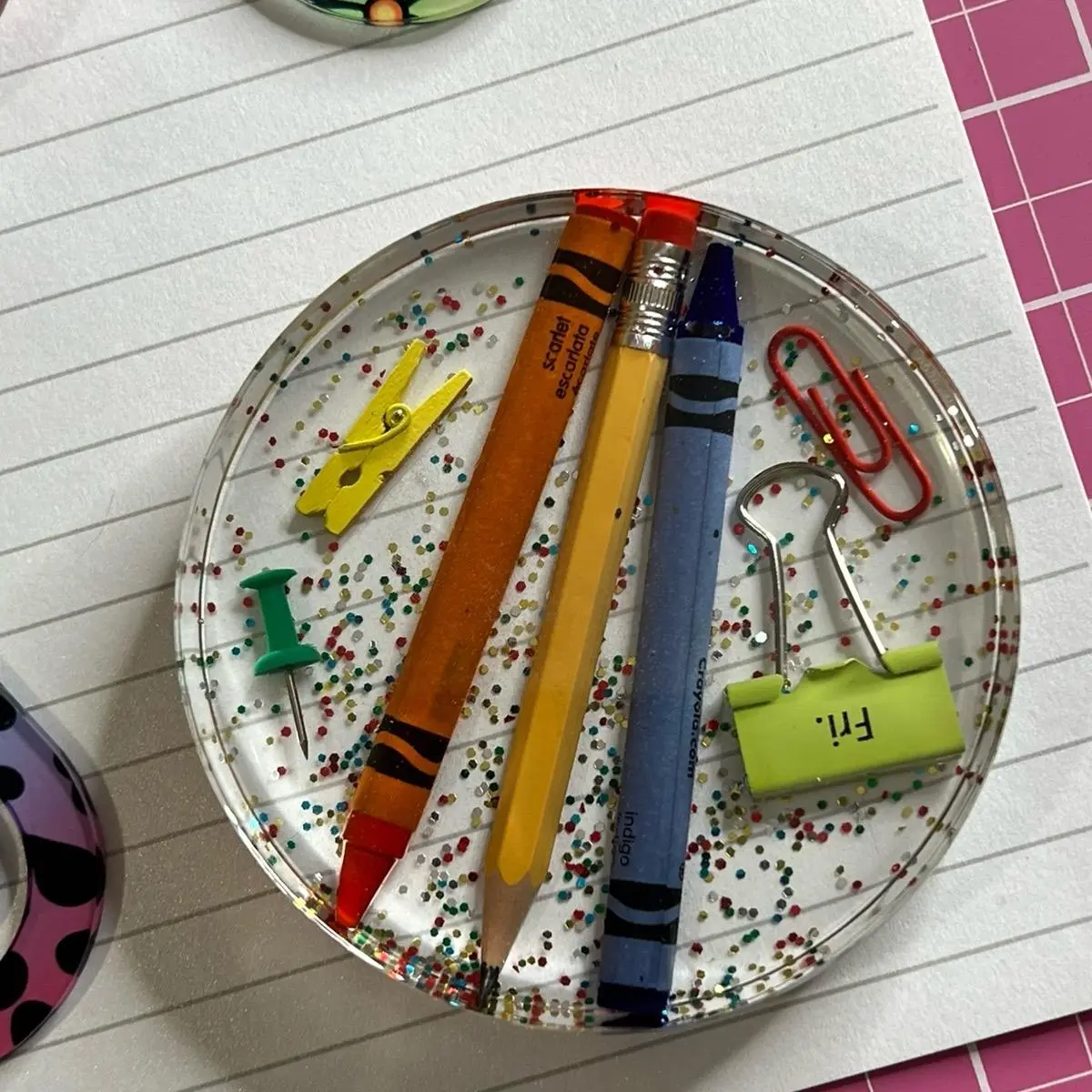 Teacher Resin Coaster Personalized Desk Gift Round Cup Holder 4 inch