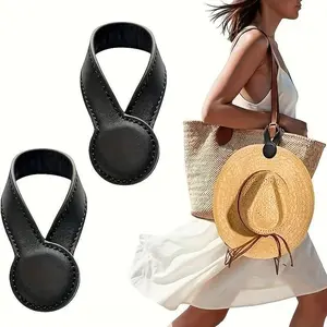1/4Pcs PU Leather Fashion Hat Clip, Portable Travel Hat Holder for Women, Outdoor Travel Accessory
