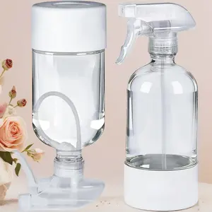 Premium 16 Oz Refillable Glass Spray Bottles 2 Pack with Silicone Sleeve Adjustable Mist Nozzle Perfect for Hair Styling Cleaning Plants Home Care Essentials