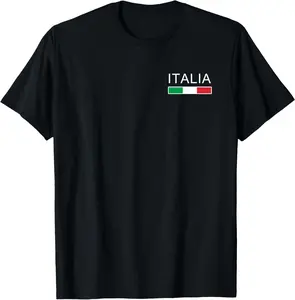 Italian Flag 100% Cotton Italy Italiano Family Heritage T-shirt Fabric Menswear