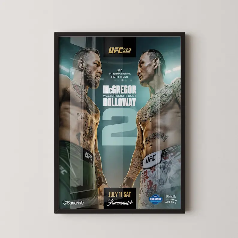 Fight Night Wall Art, Max Holloway Poster, Combat Sports Decor