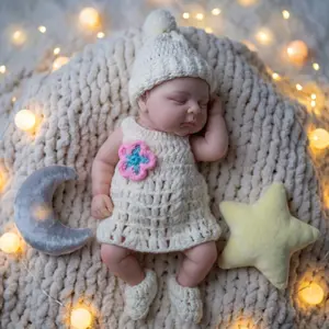 13 Inch Adorable Full Body Silicone Reborn Doll With Skin Handmade Soft Touch Feeling Flexible Lifelike Realistic Baby Reborn Doll For Kids