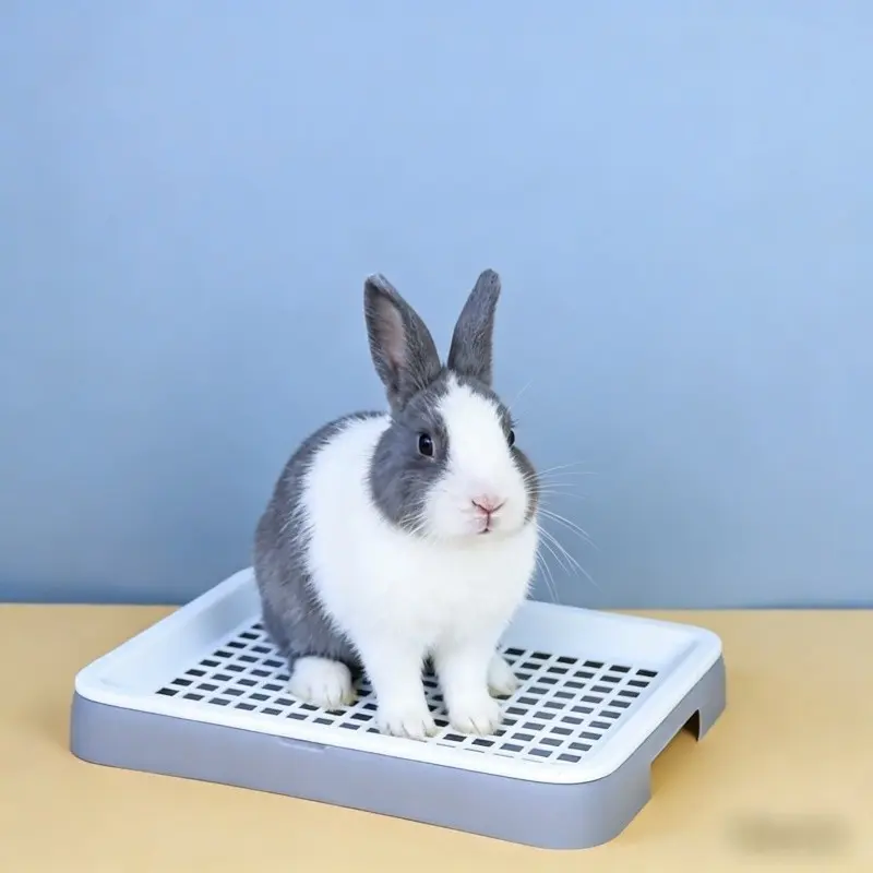 Small Pet Toilet for Rabbits Hamsters Guinea Pigs Pygmy Hedgehogs, Detachable Easy Clean Poop Tray Litter Tray Litter Box, Daily Use and Training