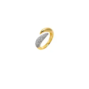 By Adina Eden Pave Horn Wrap Pinky Ring in Gold